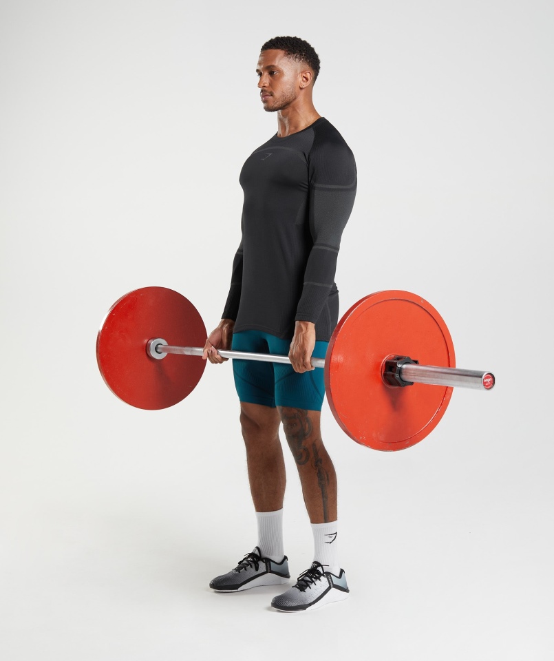 Gymshark 315 Koszulka Z Długim Rękawem Czarna