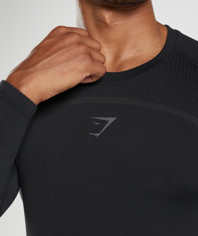Gymshark 315 Koszulka Z Długim Rękawem Czarna