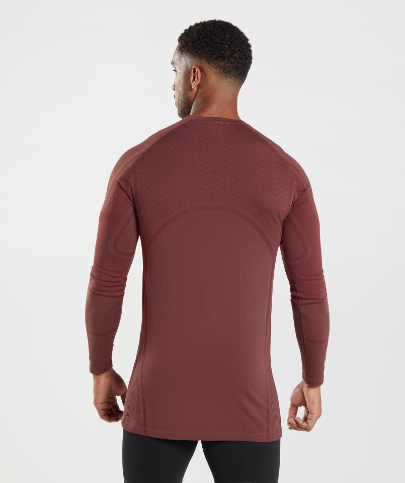 Gymshark 315 Koszulka Z Długim Rękawem Wiśniowy Brąz