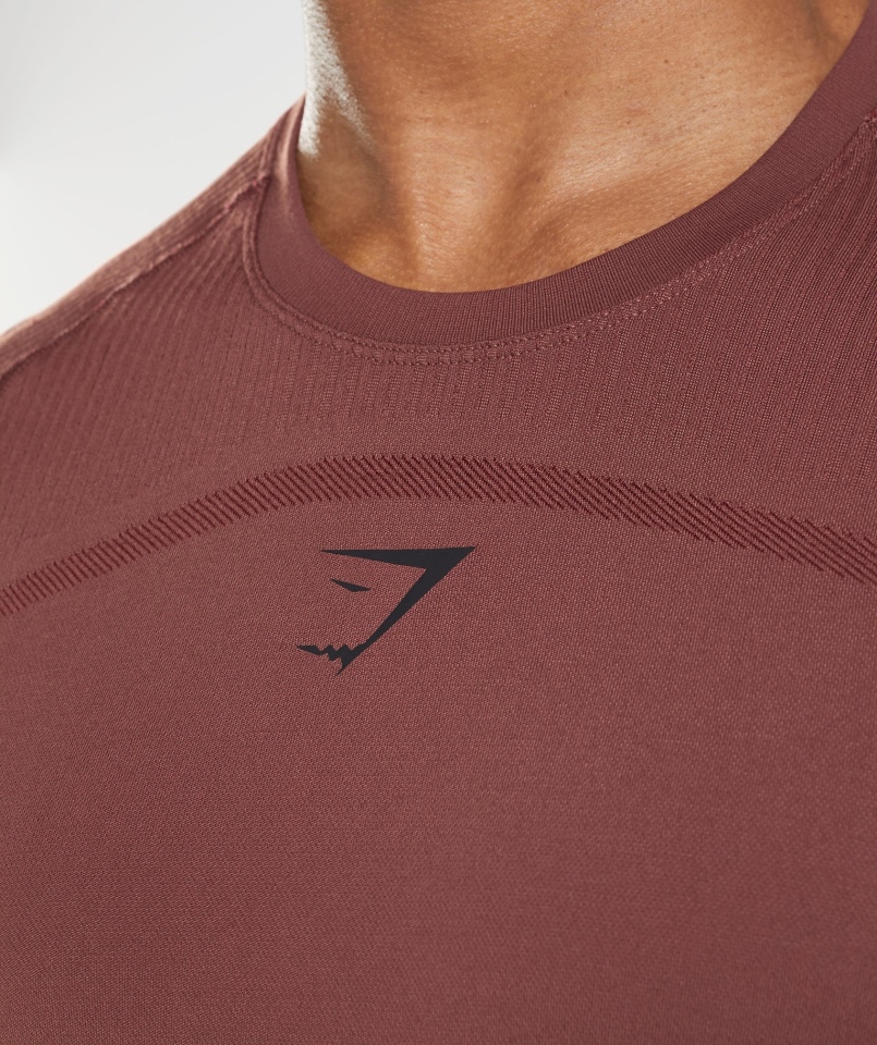 Gymshark 315 Koszulka Z Długim Rękawem Wiśniowy Brąz