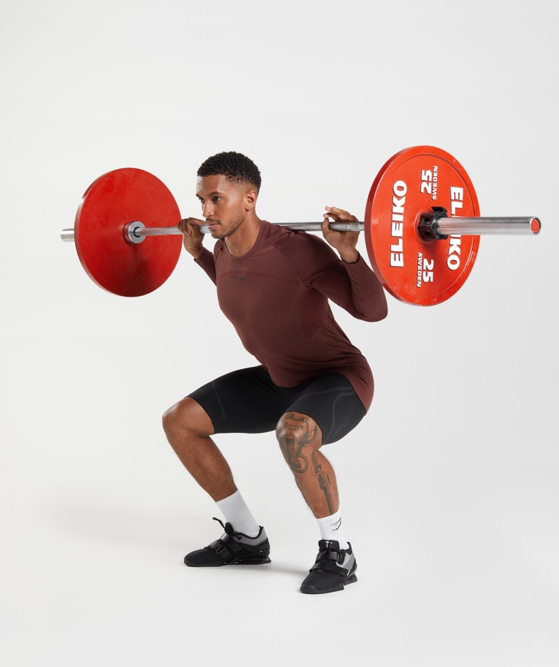 Gymshark 315 Bezszwowe Spodenki 1/2 Czarno-antracytowe