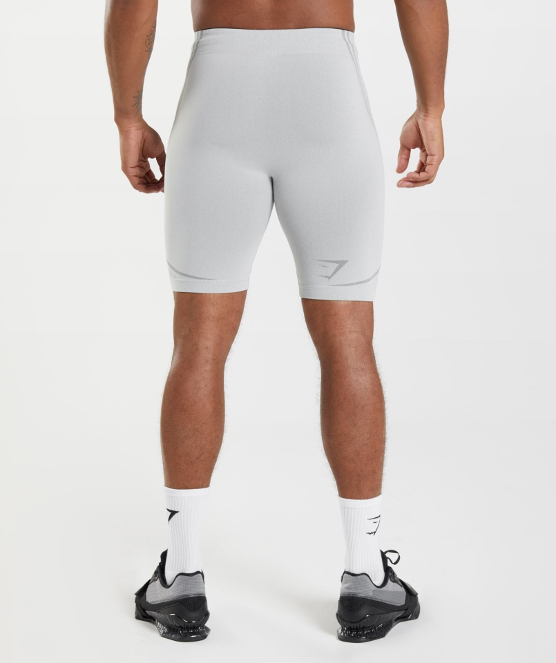 Gymshark 315 Bezszwowe Spodenki 1/2 Jasnoszary-antracytowy