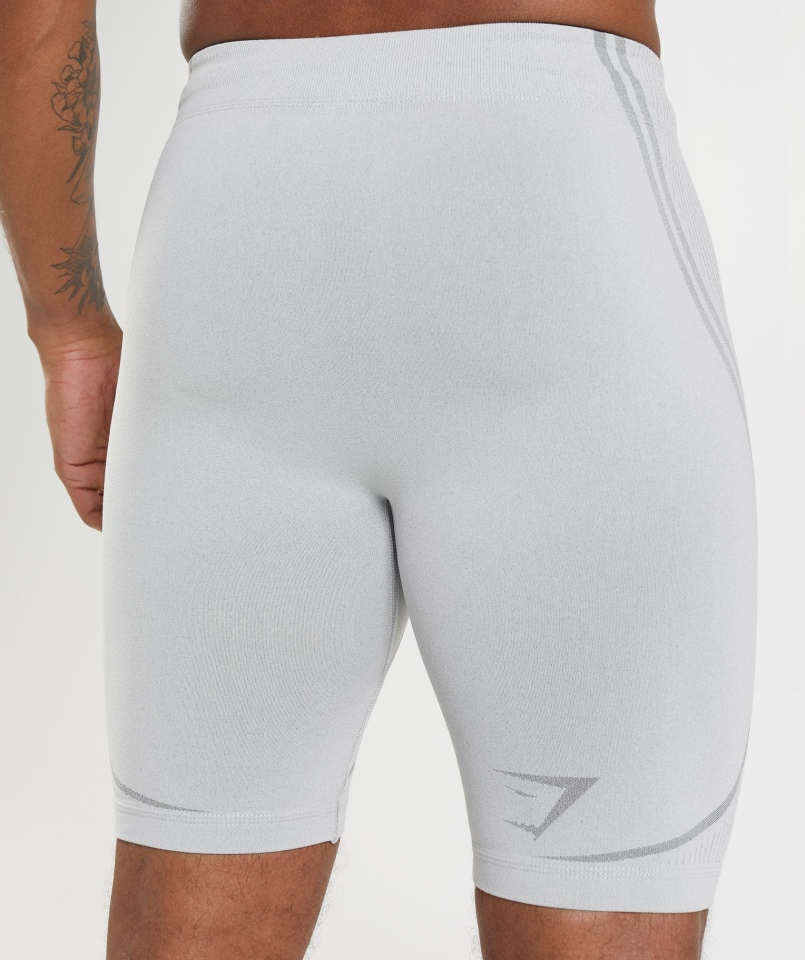 Gymshark 315 Bezszwowe Spodenki 1/2 Jasnoszary-antracytowy