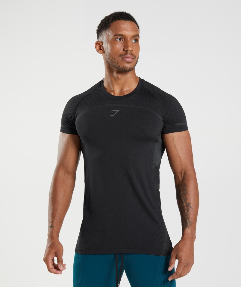 Gymshark 315 Bezszwowa Koszulka Czarna