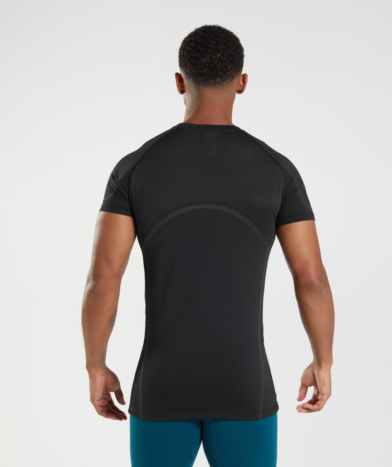 Gymshark 315 Bezszwowa Koszulka Czarna
