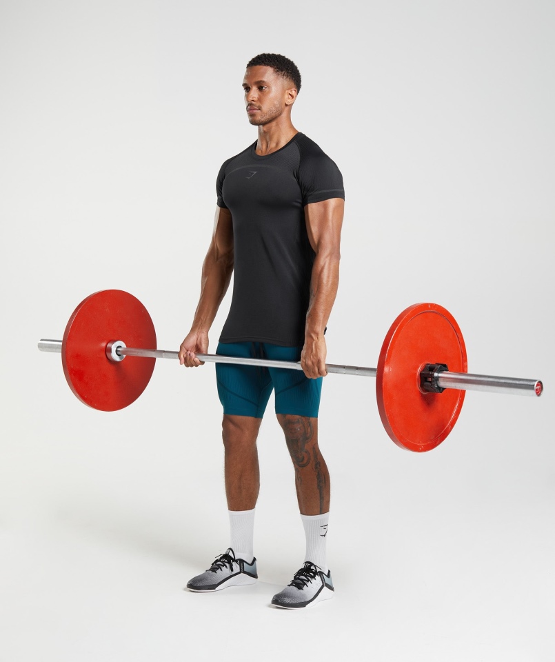 Gymshark 315 Bezszwowa Koszulka Czarna