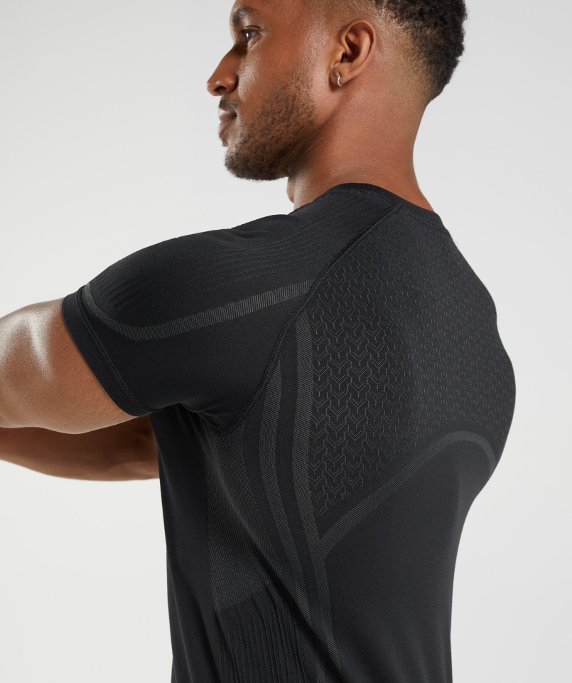 Gymshark 315 Bezszwowa Koszulka Czarna