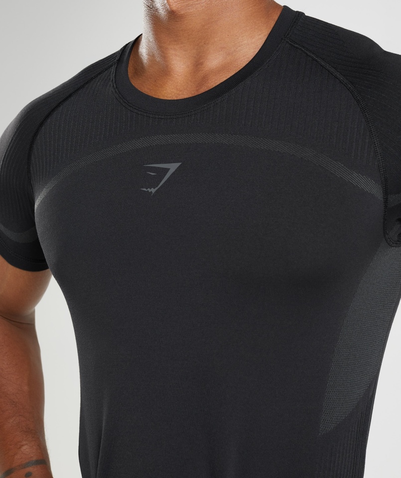 Gymshark 315 Bezszwowa Koszulka Czarna