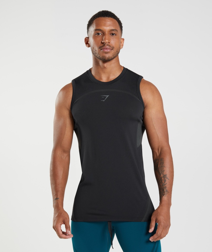 Gymshark 315 Bezszwowy Tank Czarny