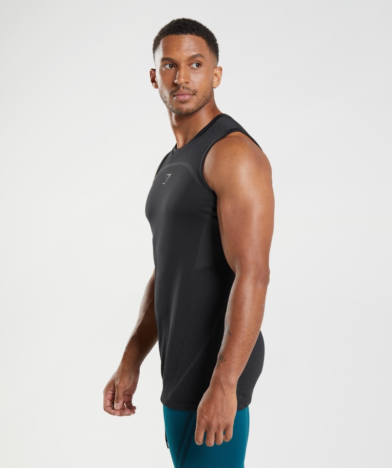 Gymshark 315 Bezszwowy Tank Czarny