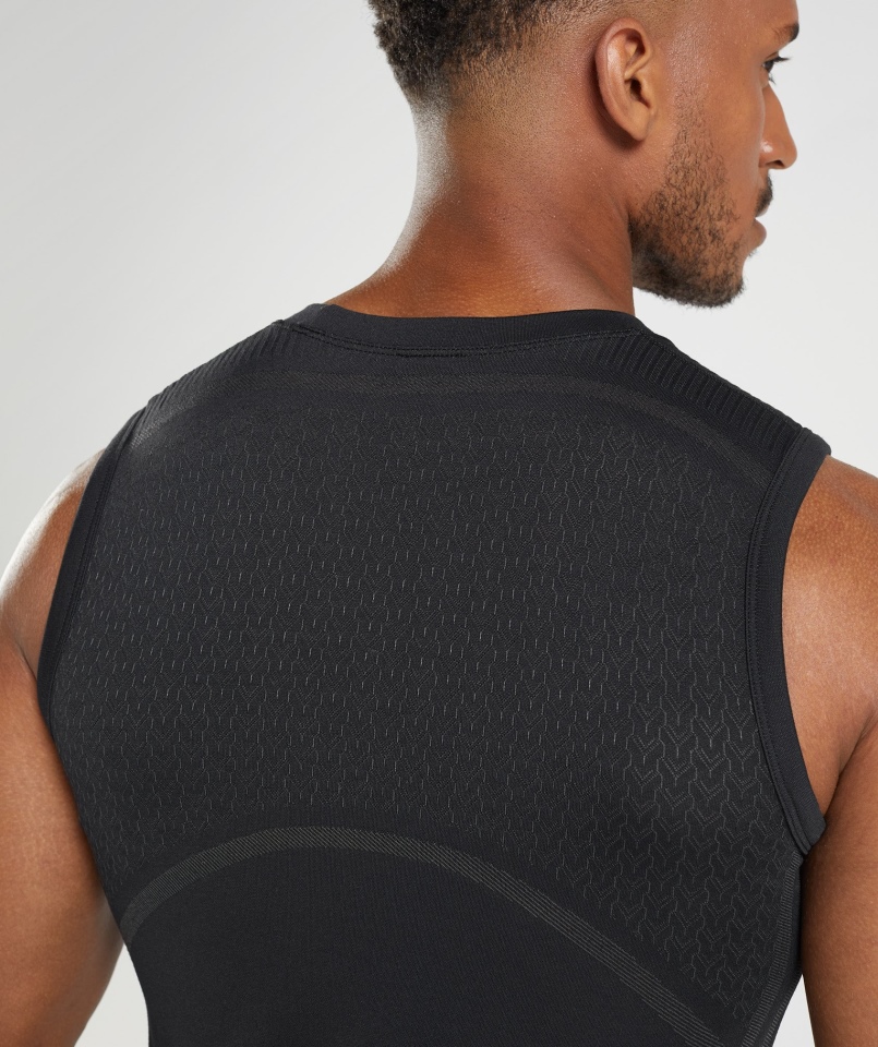 Gymshark 315 Bezszwowy Tank Czarny