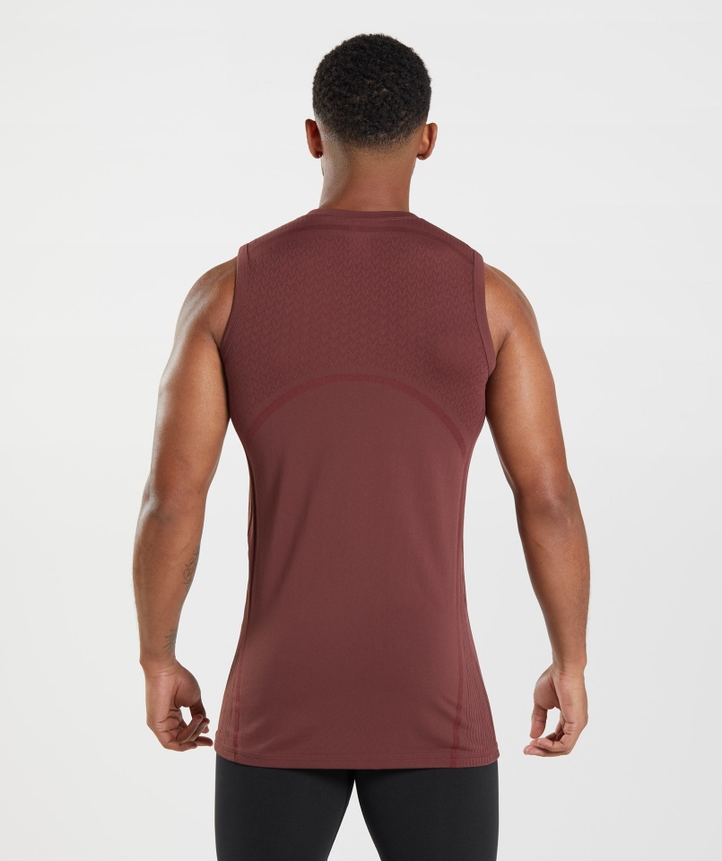 Gymshark 315 Bezszwowy Zbiornik Wiśniowy Brązowy