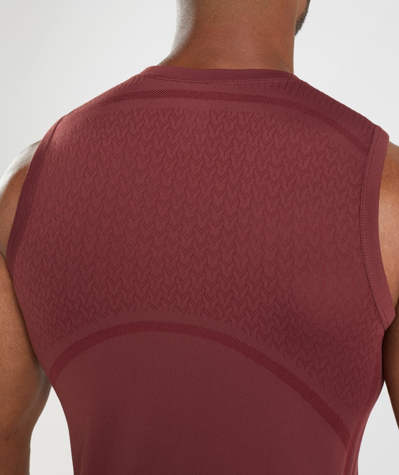 Gymshark 315 Bezszwowy Zbiornik Wiśniowy Brązowy