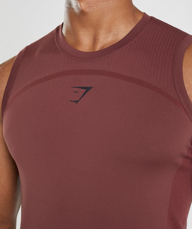 Gymshark 315 Bezszwowy Zbiornik Wiśniowy Brązowy