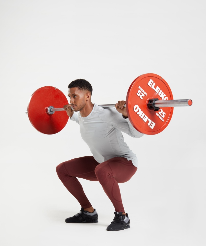 Rajstopy Bezszwowe Gymshark 315 Wiśniowe Brązowo-sportowe Bordowe