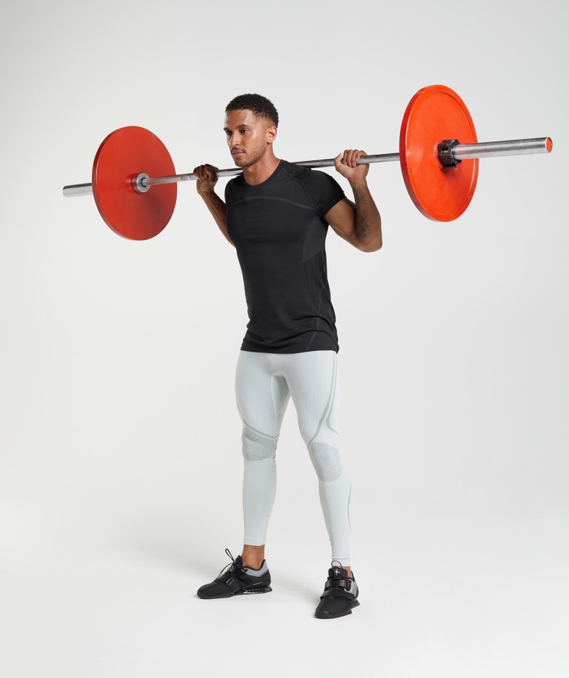 Gymshark 315 Rajstopy Bezszwowe Jasnoszare Antracytowe