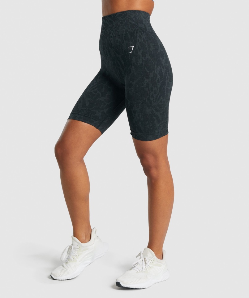 Gymshark Dostosuj Zwierzęce Bezszwowe Spodenki Rowerowe Motyl-czarne