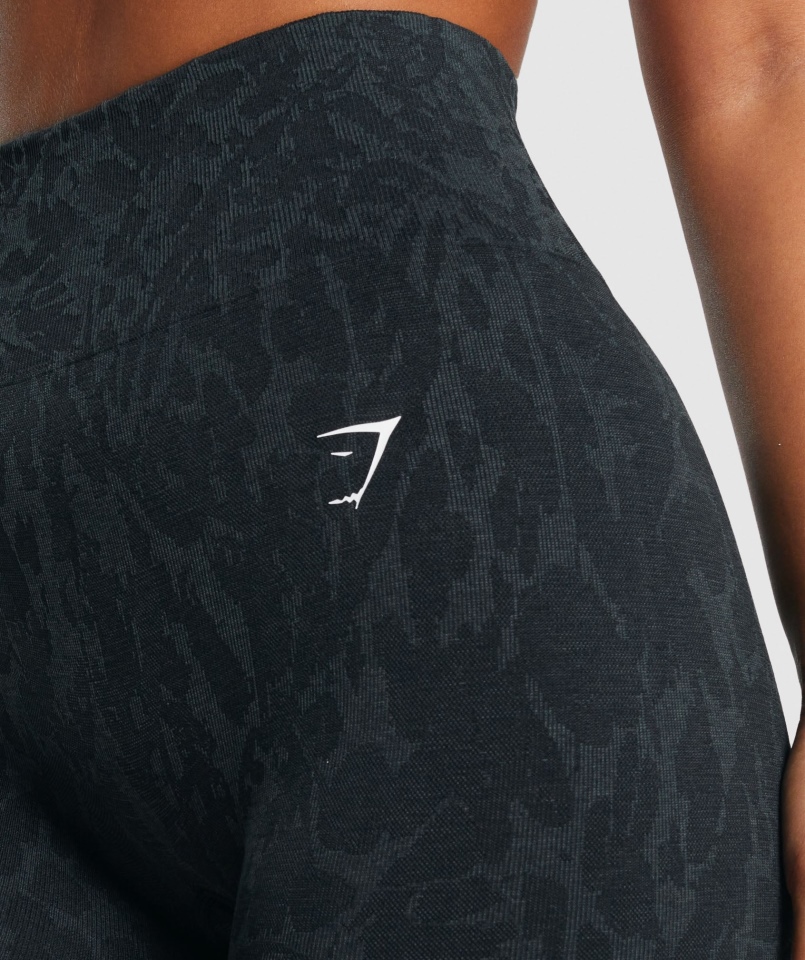 Gymshark Dostosuj Zwierzęce Bezszwowe Spodenki Rowerowe Motyl-czarne