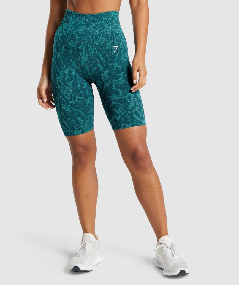 Gymshark Dostosuj Zwierzęce Bezszwowe Spodenki Rowerowe W Kolorze Turkusowym