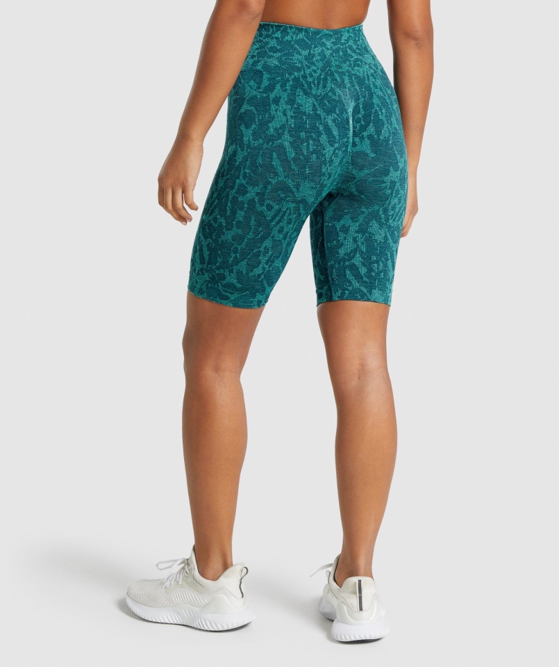 Gymshark Dostosuj Zwierzęce Bezszwowe Spodenki Rowerowe W Kolorze Turkusowym