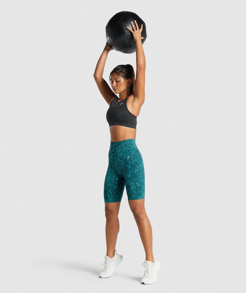 Gymshark Dostosuj Zwierzęce Bezszwowe Spodenki Rowerowe W Kolorze Turkusowym