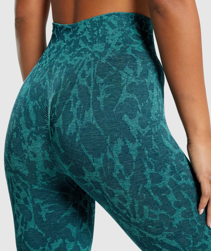 Gymshark Dostosuj Zwierzęce Bezszwowe Spodenki Rowerowe W Kolorze Turkusowym