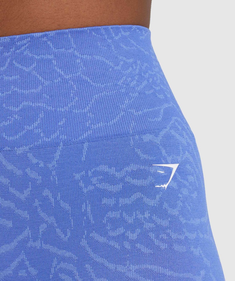 Gymshark Adaptacyjne Bezszwowe Spodenki Rowerowe W Zwierzęcy Wzór Hybrydowy Niebieski