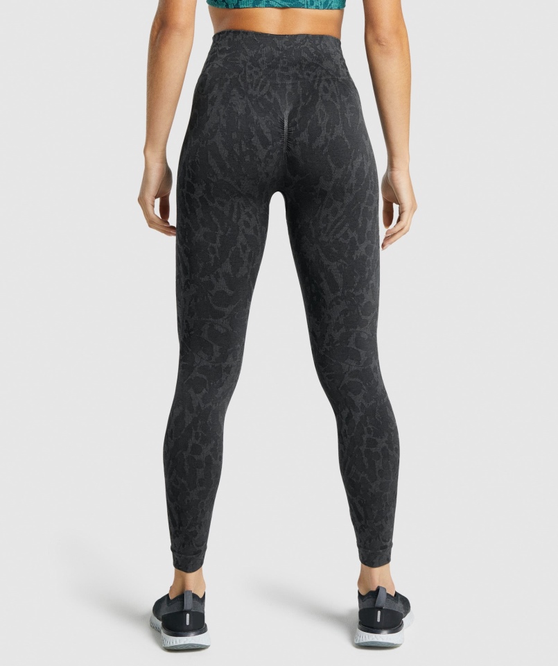 Gymshark Dostosuj Zwierzęce Bezszwowe Legginsy Motyl-czarny
