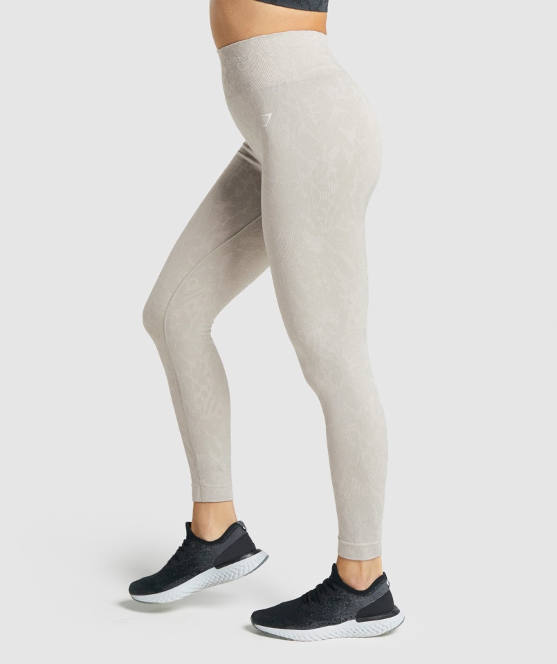 Gymshark Dostosuj Zwierzęce Bezszwowe Legginsy Motyl-szary