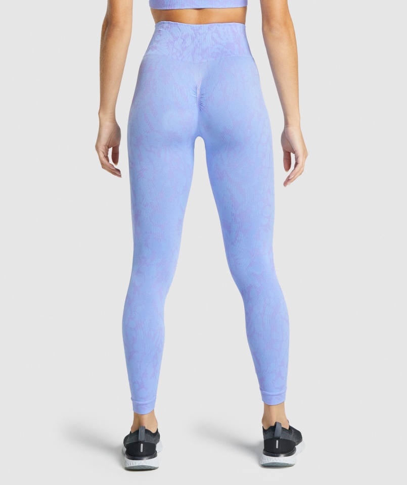 Gymshark Dostosuj Zwierzęce Bezszwowe Legginsy Motyl-jasnoniebieski