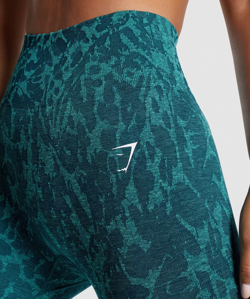Gymshark Dostosuj Zwierzęce Legginsy Bezszwowe Motyl-turkusowy