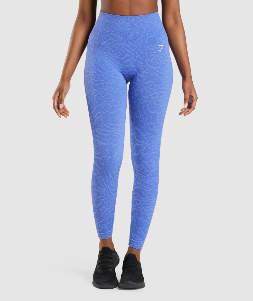 Gymshark Dopasowują Zwierzęce Bezszwowe Legginsy Hybrydowo-błękitne