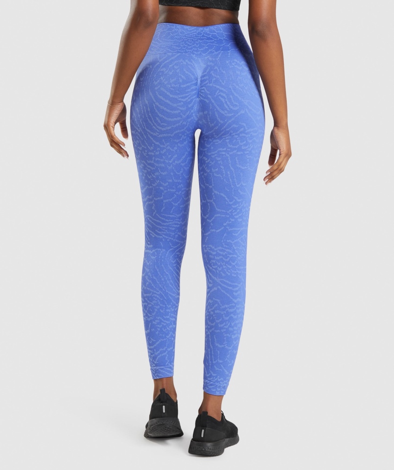 Gymshark Dopasowują Zwierzęce Bezszwowe Legginsy Hybrydowo-błękitne