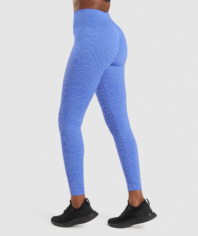 Gymshark Dopasowują Zwierzęce Bezszwowe Legginsy Hybrydowo-błękitne
