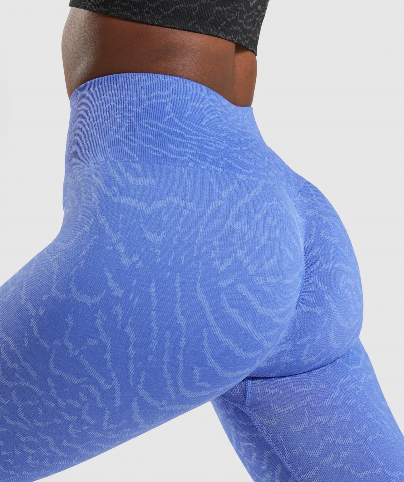 Gymshark Dopasowują Zwierzęce Bezszwowe Legginsy Hybrydowo-błękitne