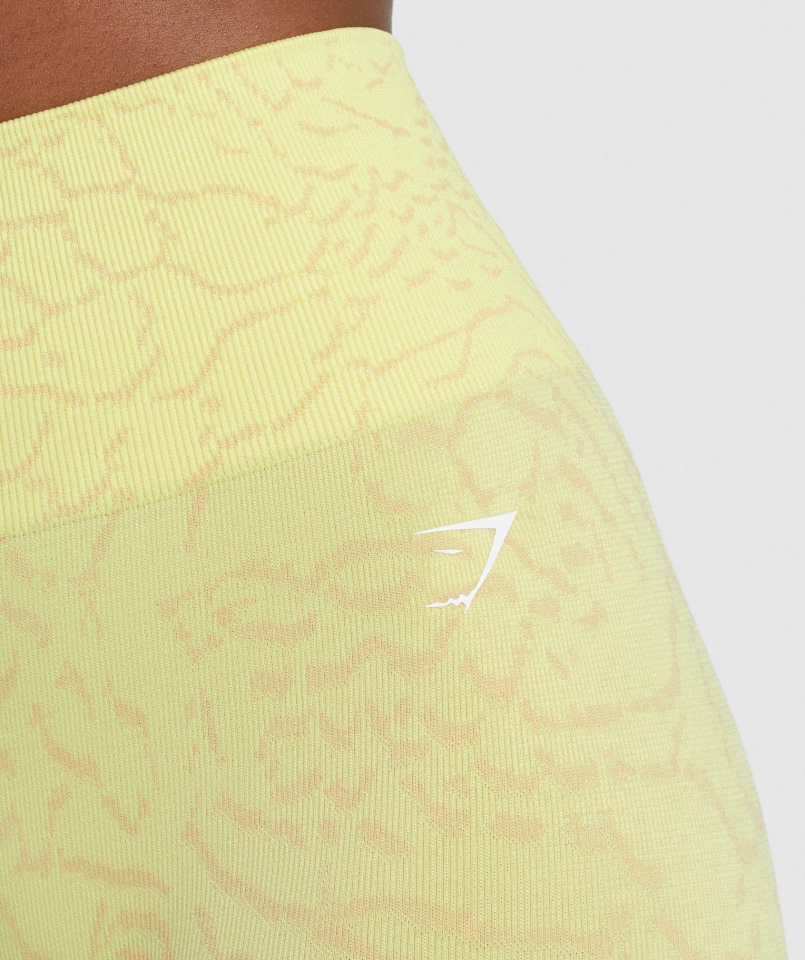 Gymshark Dostosuj Zwierzęce Bezszwowe Legginsy Hybrydowo-żółte świetliki