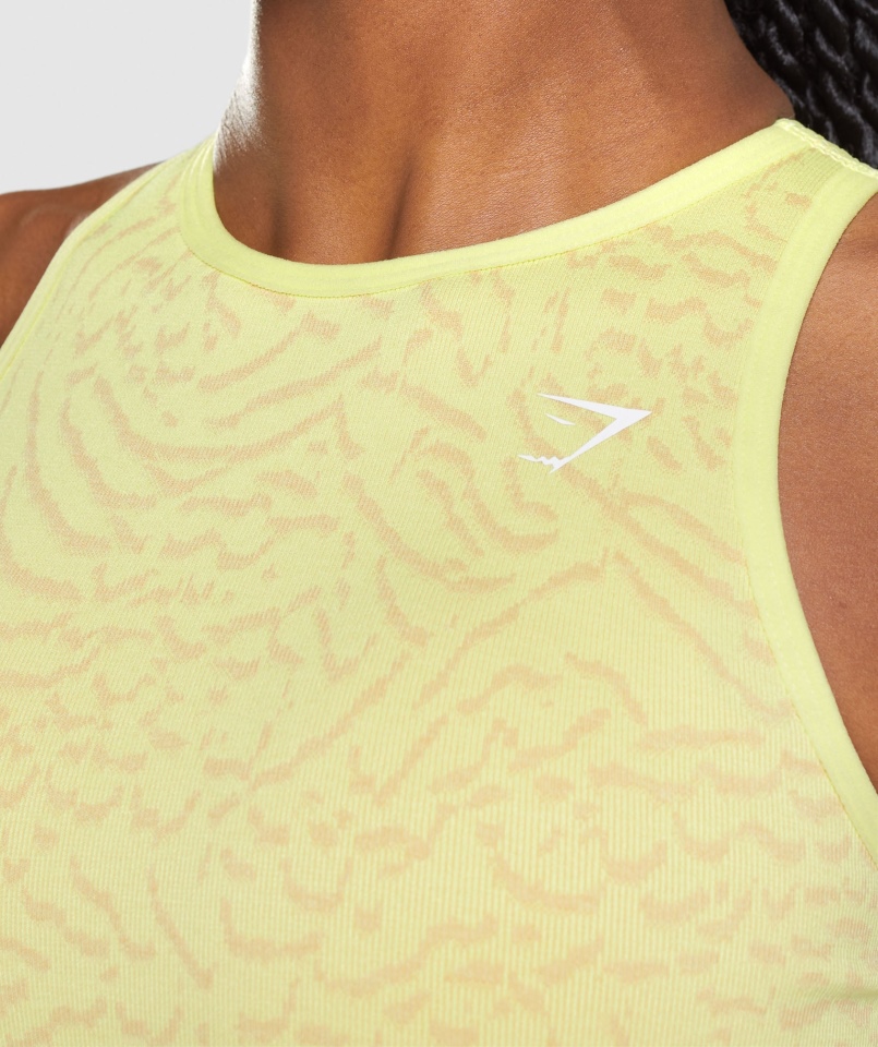 Gymshark Dostosuj Zwierzęcy Bezszwowy Biustonosz Sportowy Hybrydowy-świetlik żółty