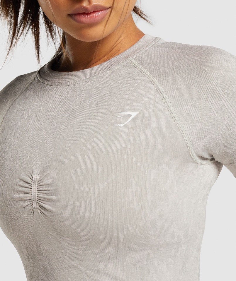 Gymshark Dostosuj Zwierzęcą Bezszwową Koszulkę Motyl-szary