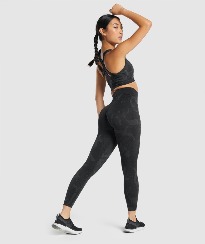 Legginsy Bezszwowe Gymshark Adapt Moro Savanna-black