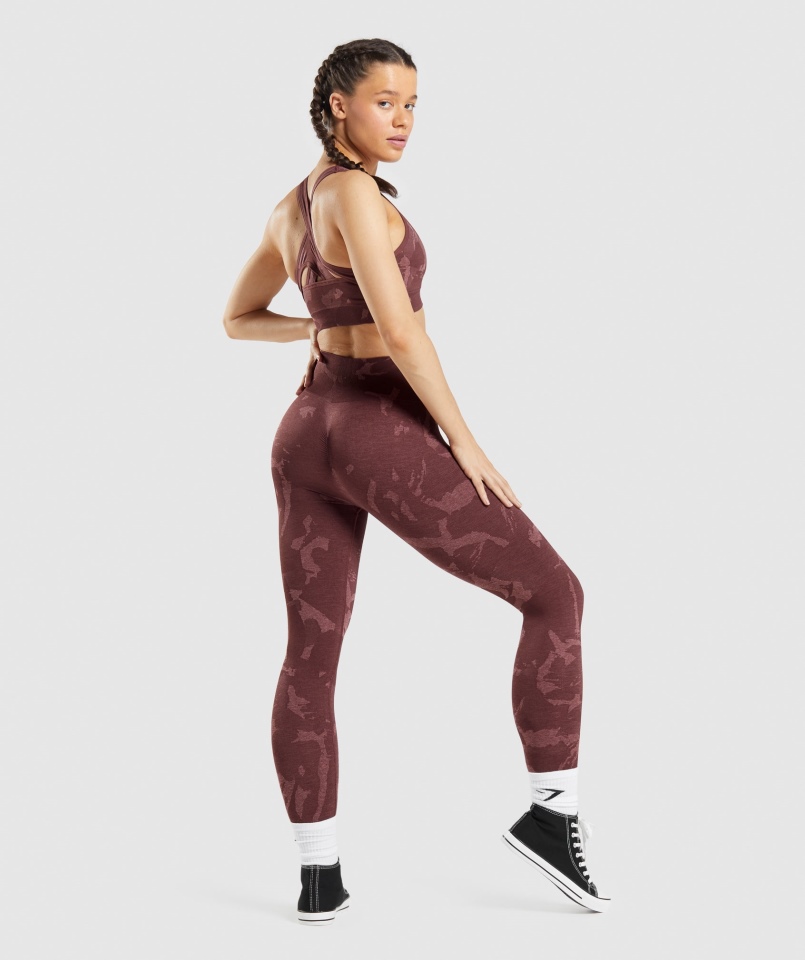 Gymshark Adaptują Bezszwowe Legginsy Moro Savanna-cherry Brown