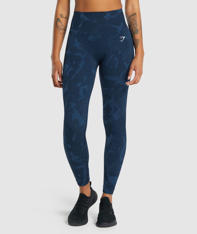 Legginsy Bezszwowe Gymshark Adapt Moro Savanna-granat