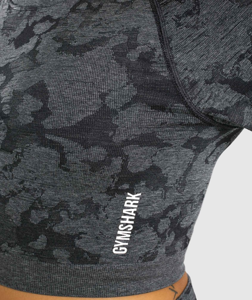 Gymshark Adapt Moro Bezszwowa Bluzka Z Długim Rękawem Czarna