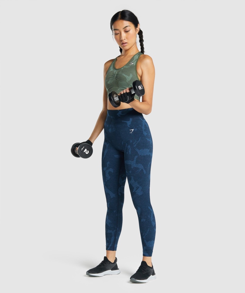 Gymshark Adapt Moro Bezszwowy Biustonosz Sportowy Z Tyłu Savanna-green
