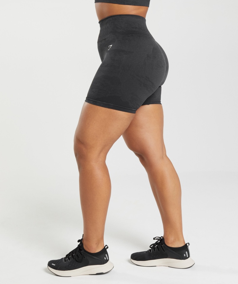 Bezszwowe Szorty Gymshark Adapt Moro Lawa-czarno-onyksowo-szare