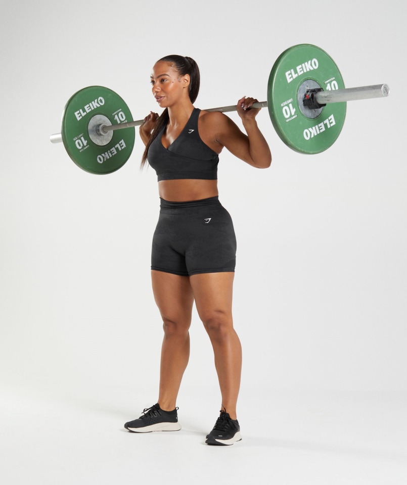 Bezszwowe Szorty Gymshark Adapt Moro Lawa-czarno-onyksowo-szare