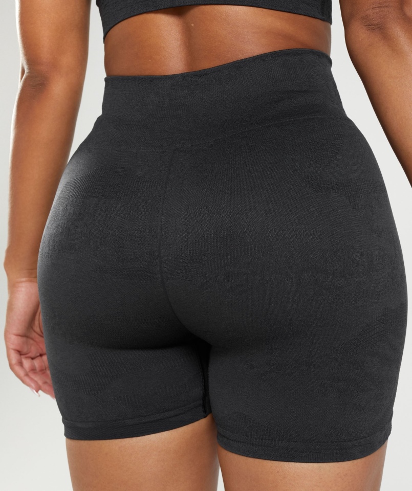 Bezszwowe Szorty Gymshark Adapt Moro Lawa-czarno-onyksowo-szare