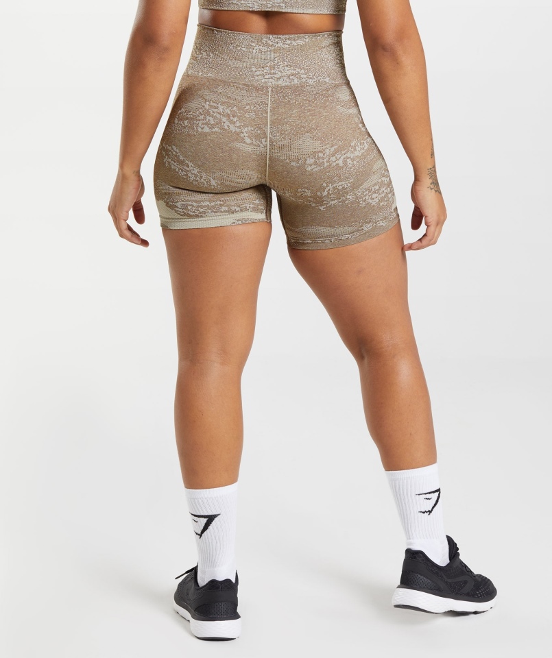 Gymshark Adaptacyjne Bezszwowe Szorty Moro Lava-pebble Szaro-soul Brown