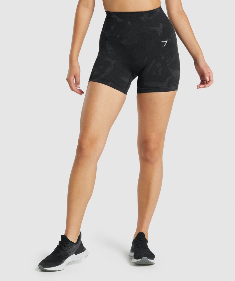 Gymshark Adapt Moro Bezszwowe Szorty Savanna-czarne