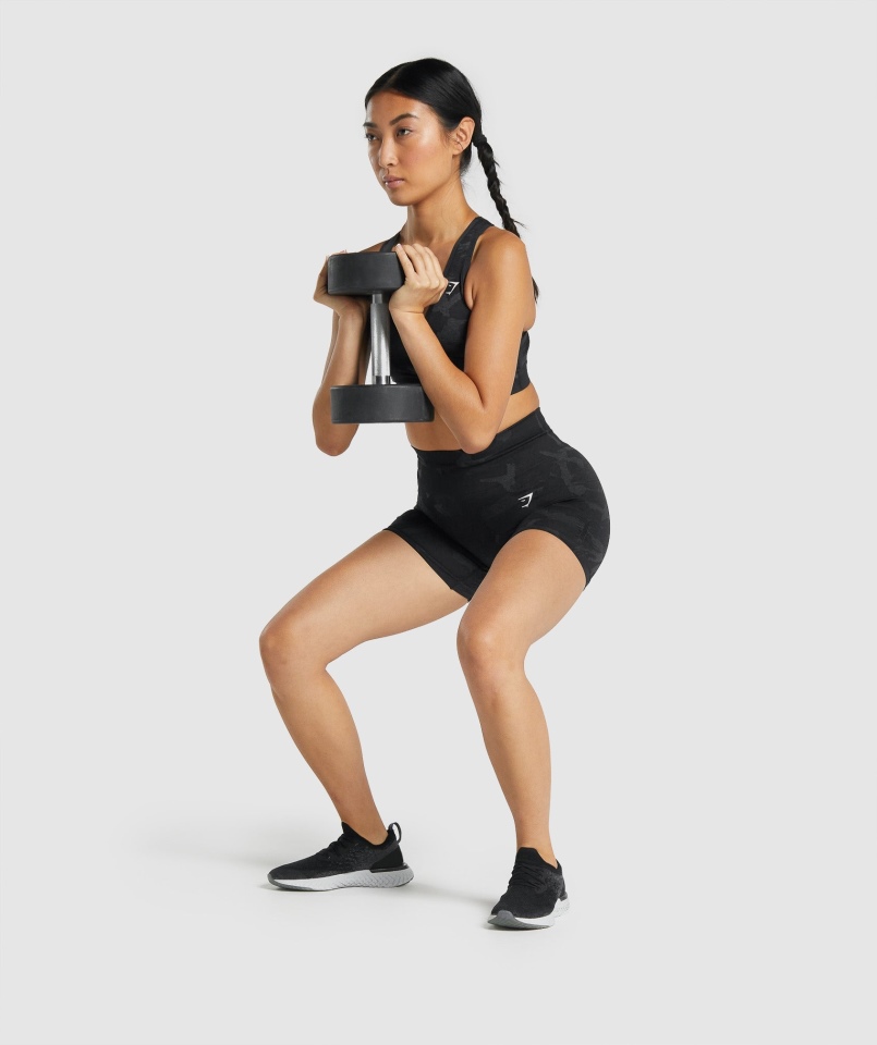 Gymshark Adapt Moro Bezszwowe Szorty Savanna-czarne