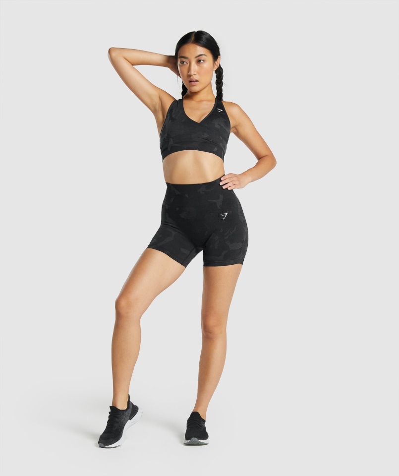Gymshark Adapt Moro Bezszwowe Szorty Savanna-czarne